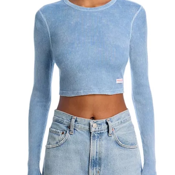 Alexander Wang Cropped Long Sleeve Crewneck, Body Wear , Size M NWT - Picture 6 of 6